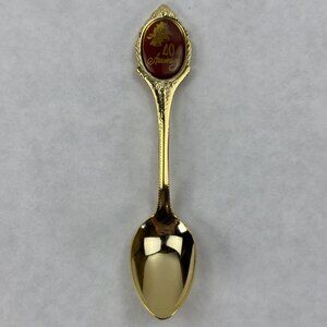 40th Anniversary Gold-Plated Souvenir Spoon Stainless Steel Japan 5" Vintage
